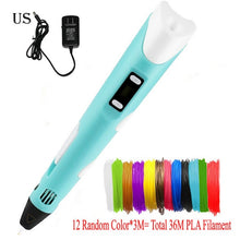 Load image into Gallery viewer, Dikale 3D Printing Pen DIY 3D Pen Pencil 3D Drawing Pen Stift PLA Filament For Kid Child Education Creative Toys Birthday Gifts